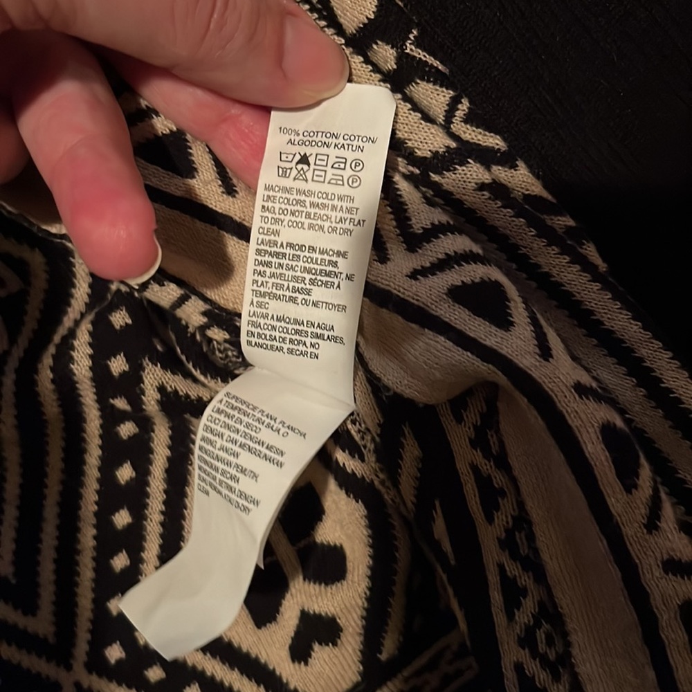 Lucky Brand Boho Aztec Print Open Front Cardigan - image 4